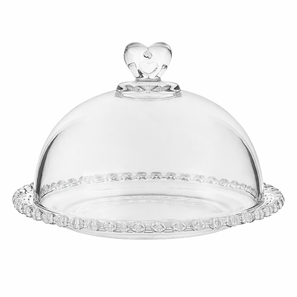 Crystal-Cut Glass Serving Dome & Covered Dish