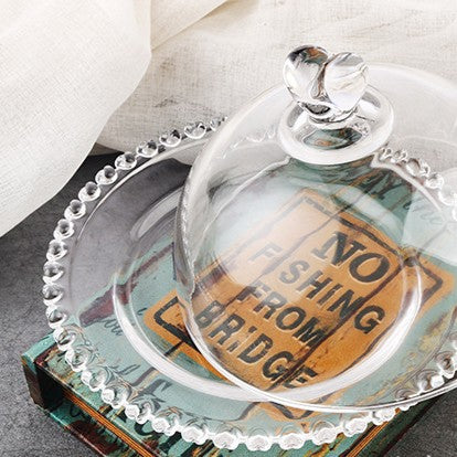 Crystal-Cut Glass Serving Dome & Covered Dish