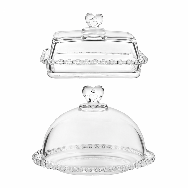 Crystal-Cut Glass Serving Dome & Covered Dish