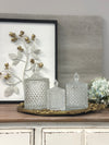 Diamond-Cut Crystal Clear Glass Storage Jar