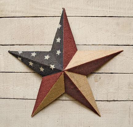 Americana Burlap Star Wall Decor 18