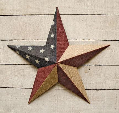 Americana Burlap Star Wall Decor 18