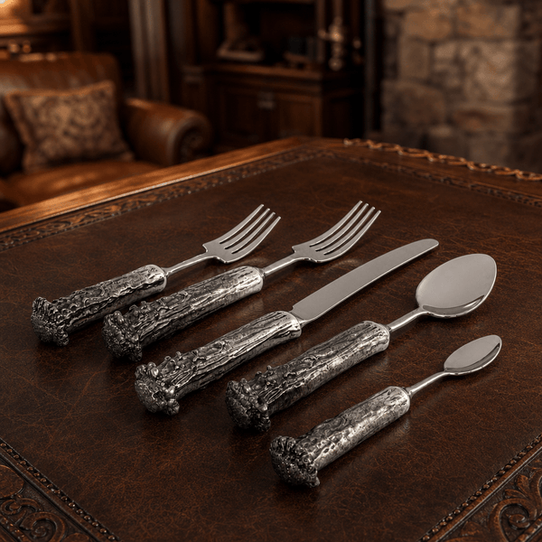 Pewter Antler Flatware Set