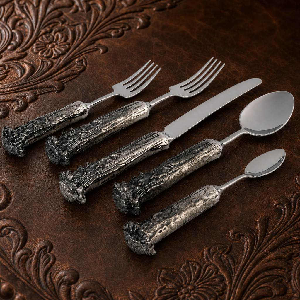 Pewter Antler Flatware Set