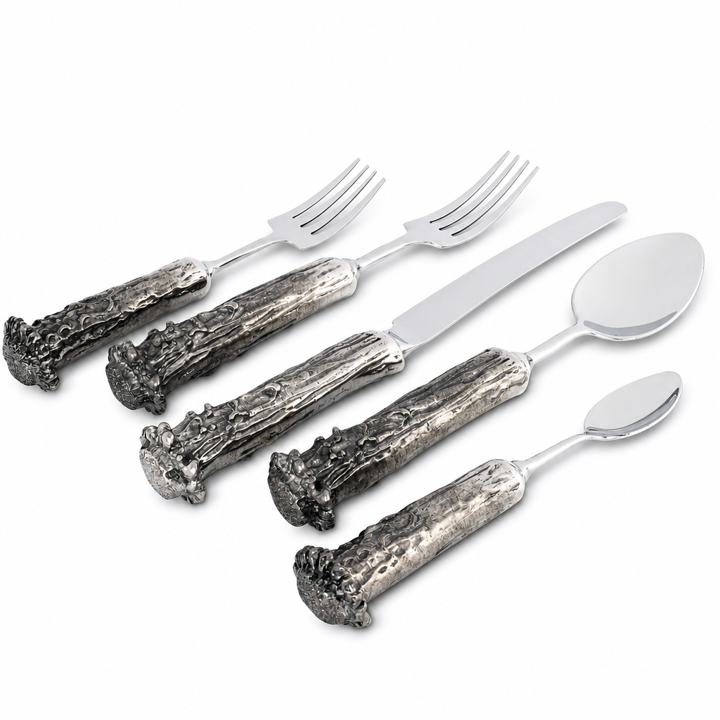 Pewter Antler Flatware Set