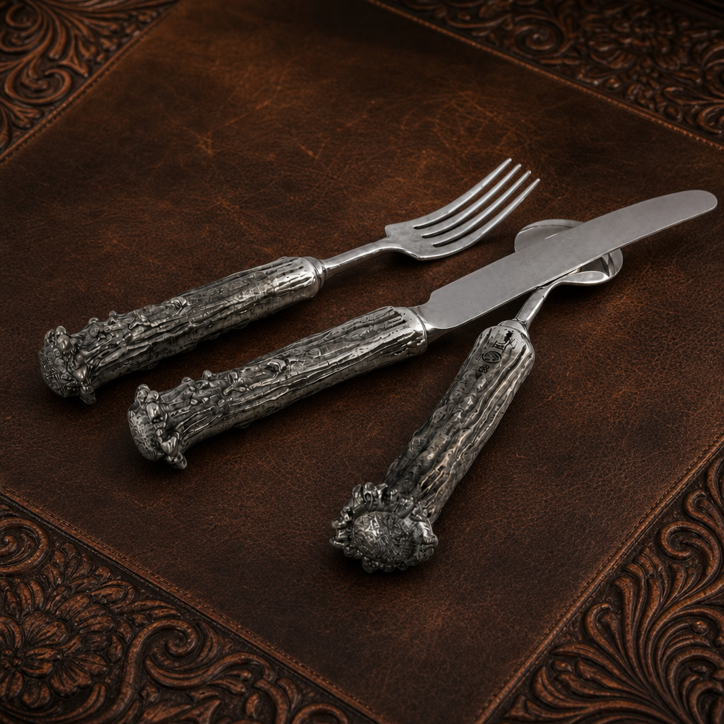 Pewter Antler Flatware Set
