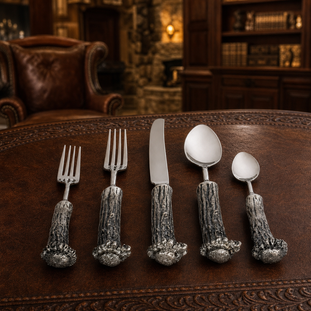 Pewter Antler Flatware Set