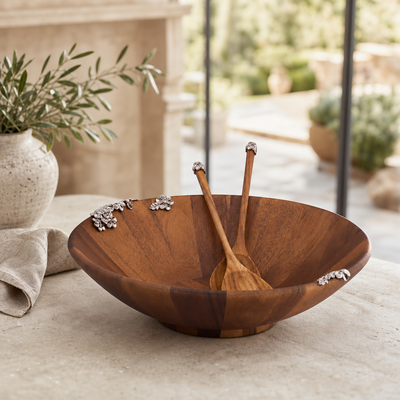 Lilacs Salad Bowl and Servers