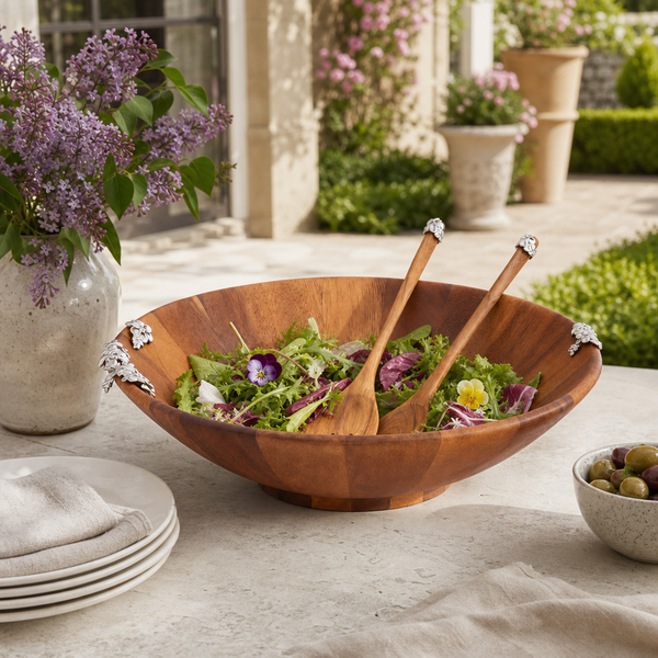 Lilacs Salad Bowl and Servers