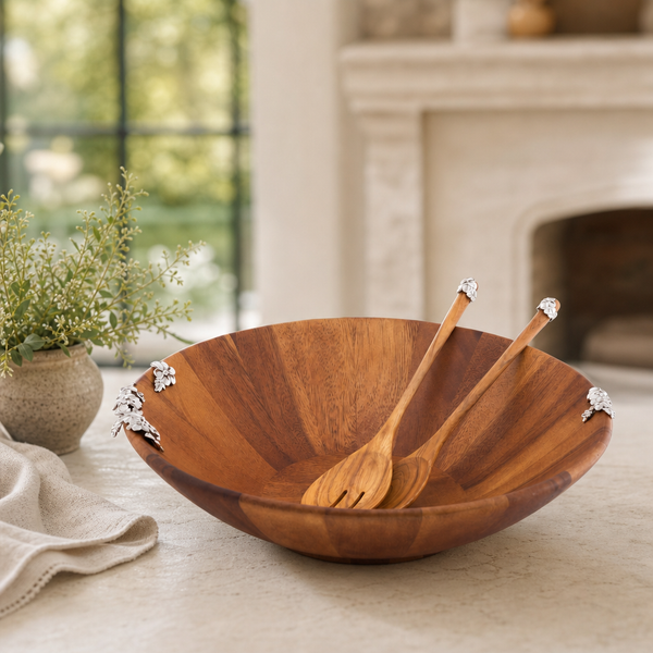 Lilacs Salad Bowl and Servers