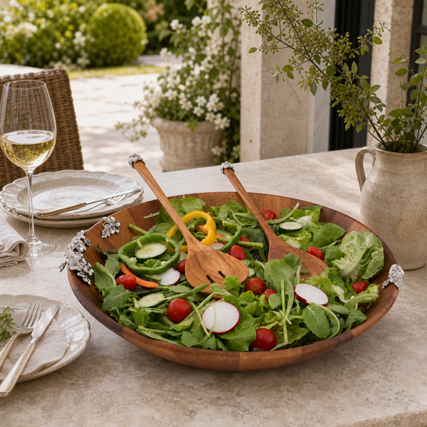 Lilacs Salad Bowl and Servers