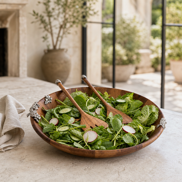Lilacs Salad Bowl and Servers