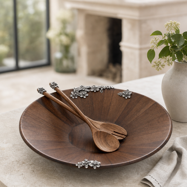 Lilacs Salad Bowl and Servers