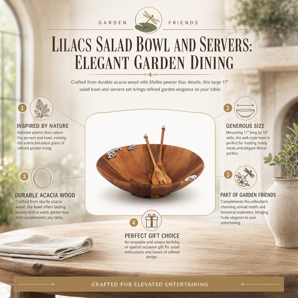 Lilacs Salad Bowl and Servers