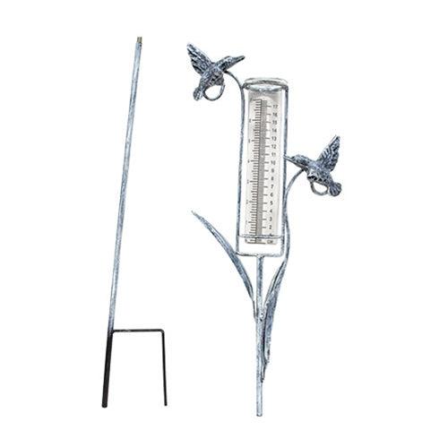 Assorted Distressed Metal Garden Springtime Rain Gauge Yard Stake 38