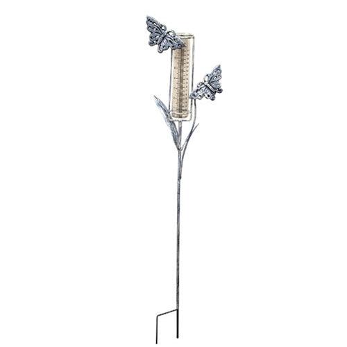 Assorted Distressed Metal Garden Springtime Rain Gauge Yard Stake 38