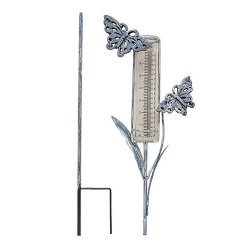 Assorted Distressed Metal Garden Springtime Rain Gauge Yard Stake 38