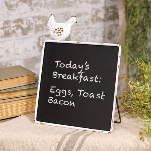 Rustic Chicken Chalkboard Stand