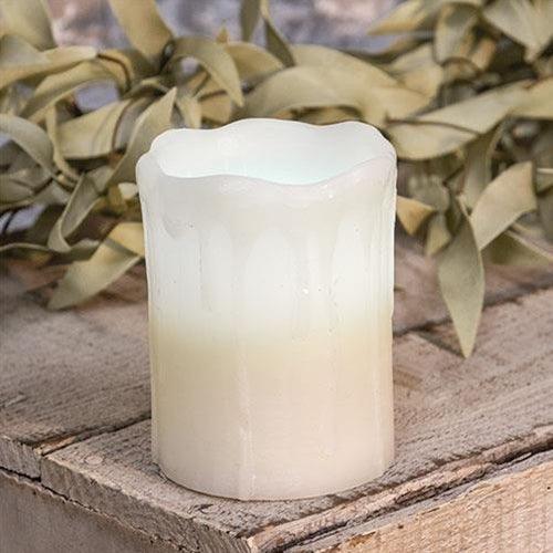 White Drip Pillar Candle 3