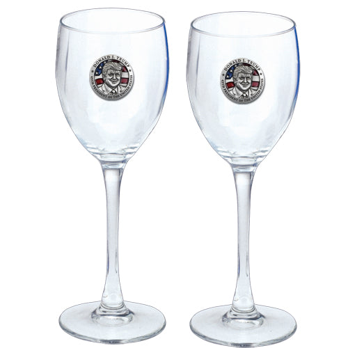 Donald Trump w/ Flag Goblets (Set of 2)
