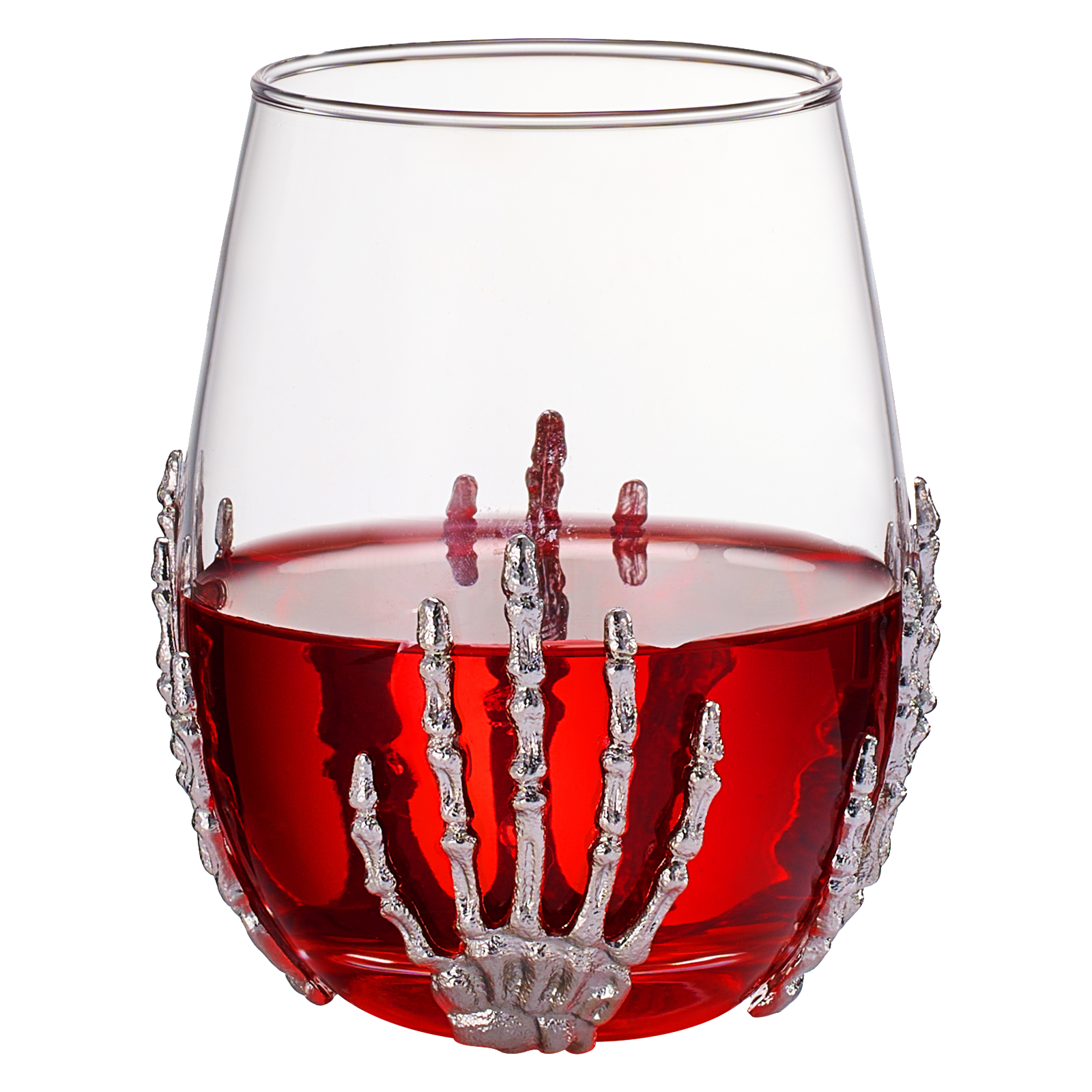 Stemless Skeleton Wine Glass | SINGLE | 17oz Halloween Skeleton Glasses 5