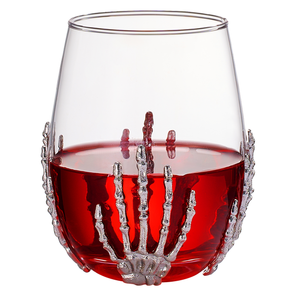 Stemless Skeleton Wine Glass | SINGLE | 17oz Halloween Skeleton Glasses 5
