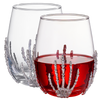 Stemless Skeleton Wine Glass | Set of 2 | 17oz Halloween Skeleton Glasses 5