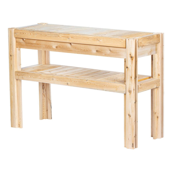 2 Tier Adjustable Cedar Wood Multipurpose Storage Shelves - Made In USA