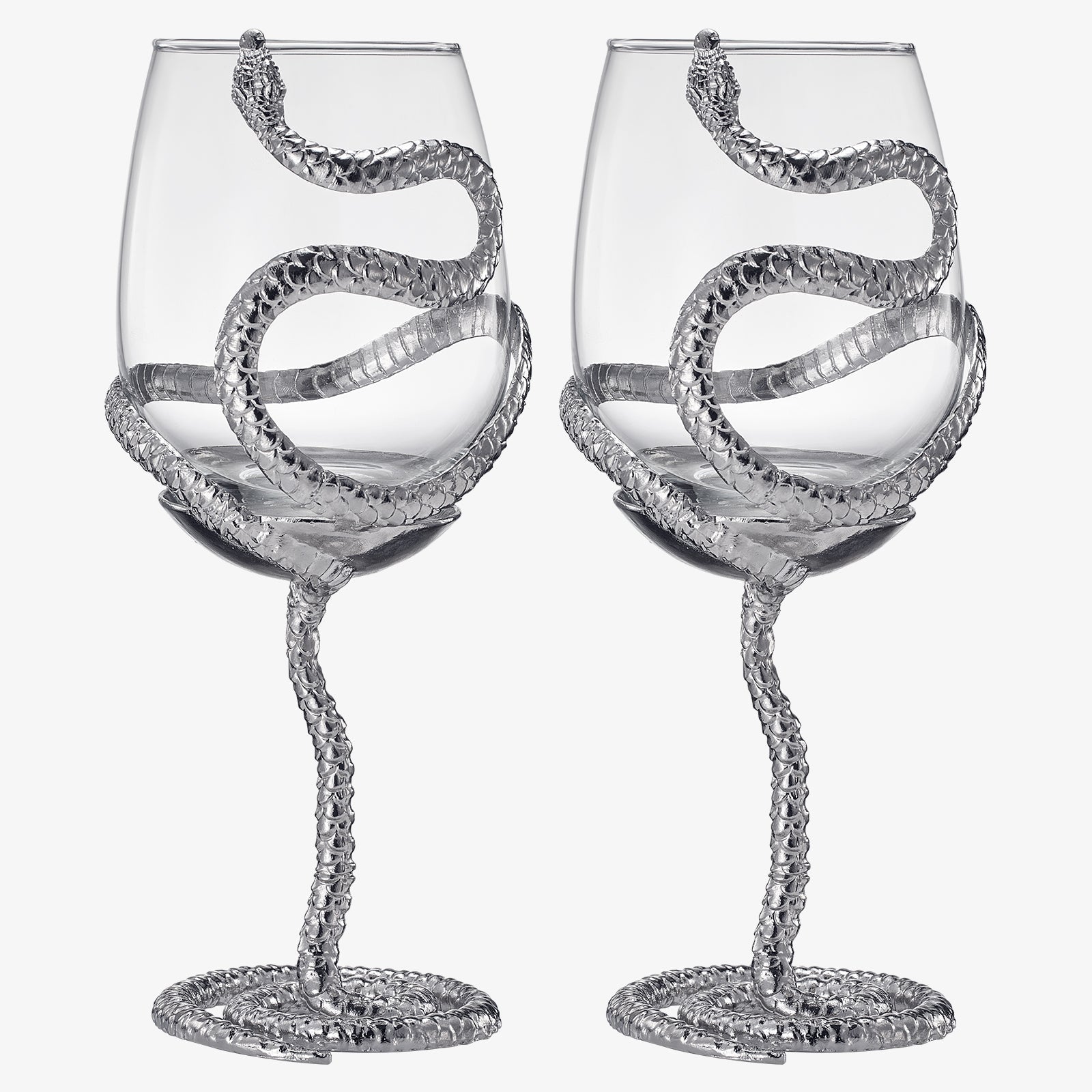 Stemmed Snake Wine Glass | Set of 2 | 19oz Spooky Reptile Glasses 10