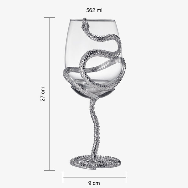 Stemmed Snake Wine Glass | Set of 2 | 19oz Spooky Reptile Glasses 10