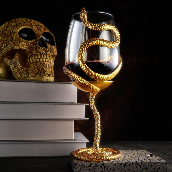 Stemmed Snake Wine Glass | SINGLE | 19oz Spooky Reptile Glasses 10