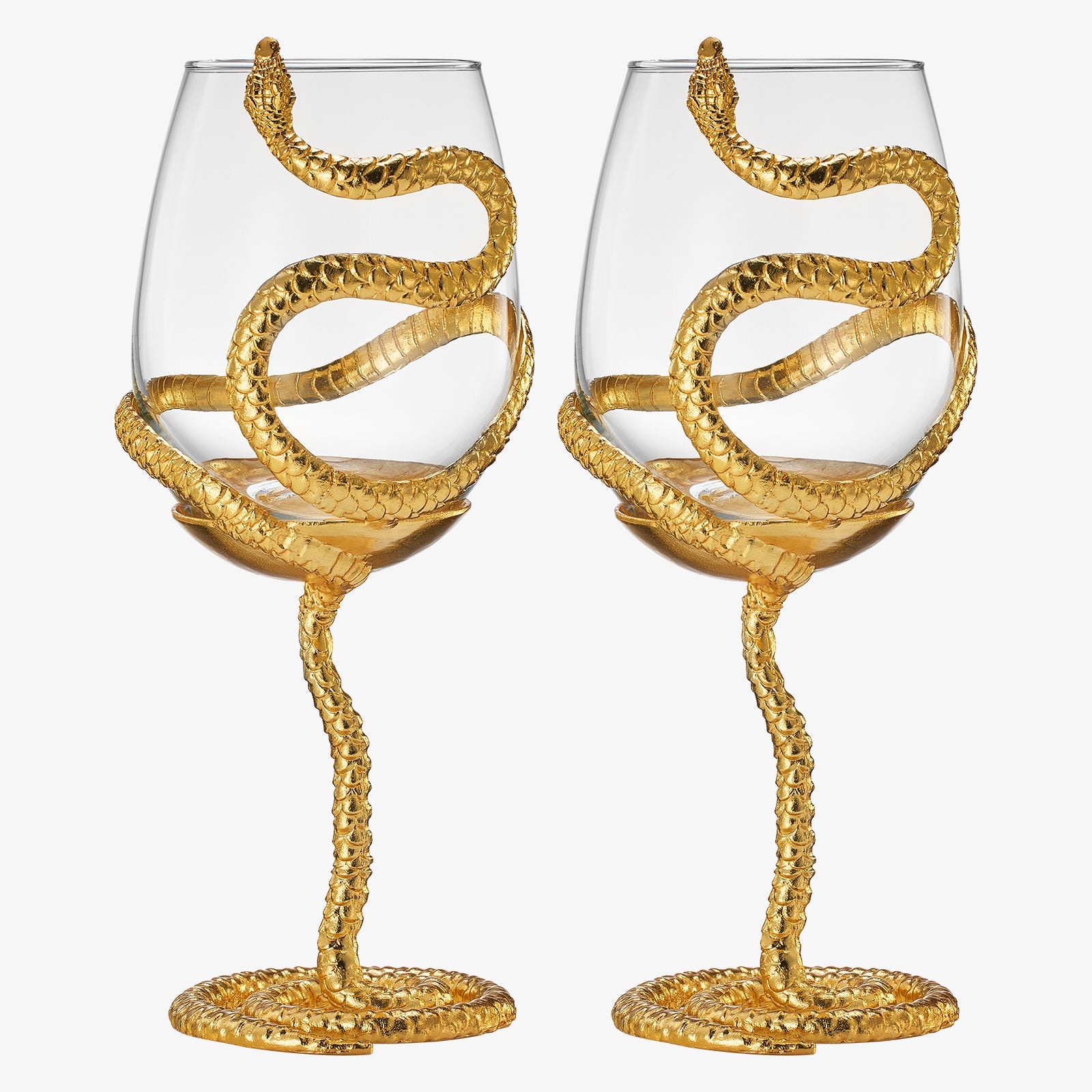 Stemmed Snake Wine Glass | Set of 2 | 19oz Spooky Reptile Glasses 10
