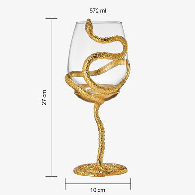 Stemmed Snake Wine Glass | SINGLE | 19oz Spooky Reptile Glasses 10