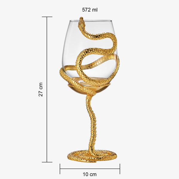 Stemmed Snake Wine Glass | Set of 2 | 19oz Spooky Reptile Glasses 10