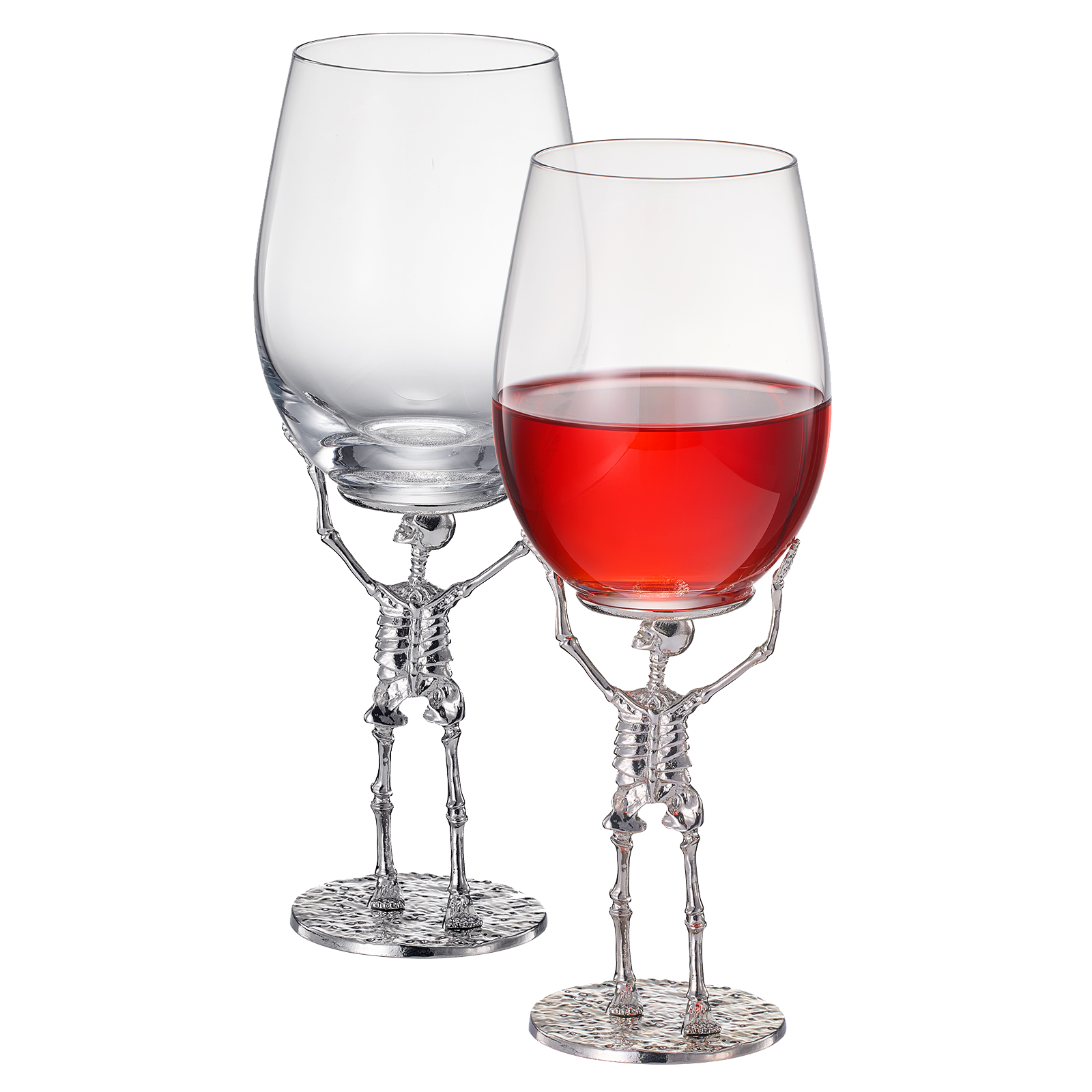 Stemmed Skeleton Wine Glass | Set of 2 | 19oz Halloween Skeleton Glasses 10