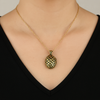 Gold Dragon Egg Pendant Necklace – Antique Fantasy-Inspired Jewelry with Textured Scale Design, 18