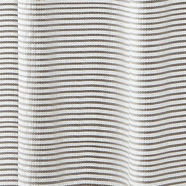 72-inch Grey and White Stripes Cotton Shower Curtain with Tassels