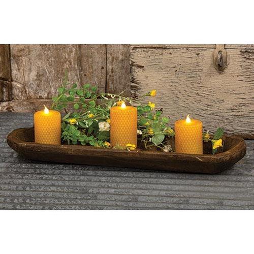 Rustic Brown Wooden Bread Dough Bowl