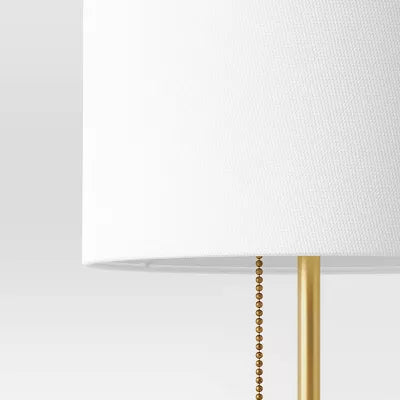 Brass Hayes Stick Lamp with Marble Base & Drum Shade – Modern Desk & Table Lighting Ennovanest Limited