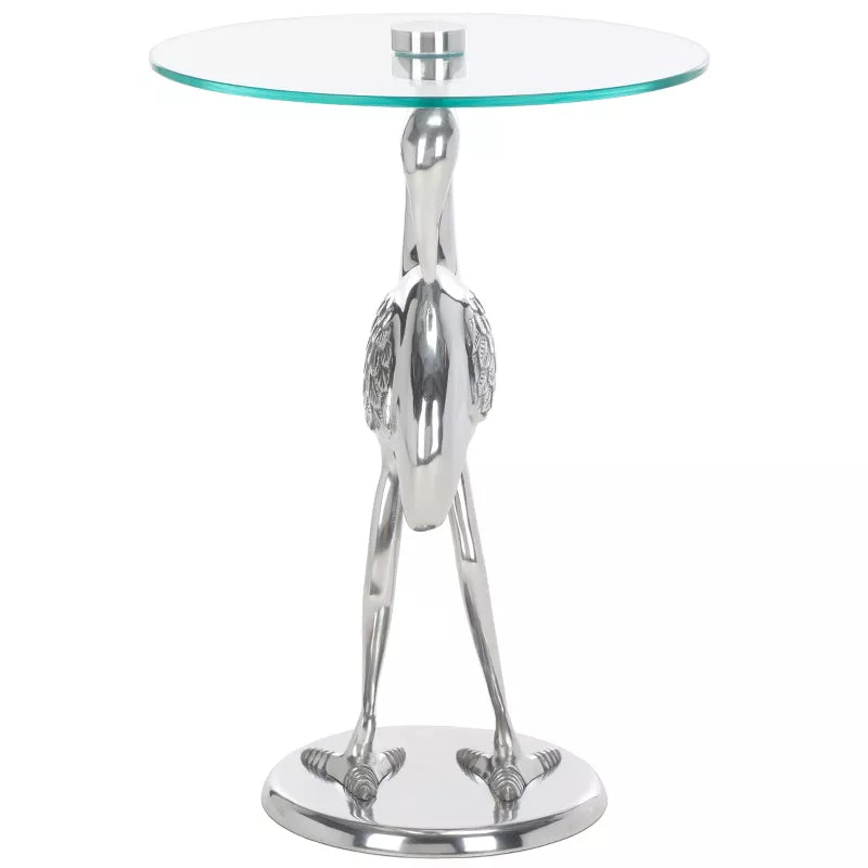 Birbiglia Bird Base Accent Table - ACC4610B - Silver/Glass Ennovanest Limited