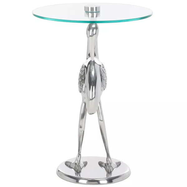 Birbiglia Bird Base Accent Table - ACC4610B - Silver/Glass Ennovanest Limited