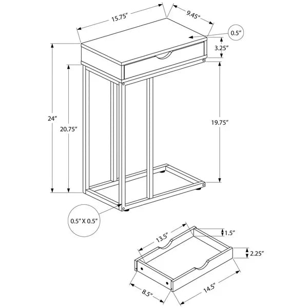Black Grey bohemian side table Ennovanest Limited