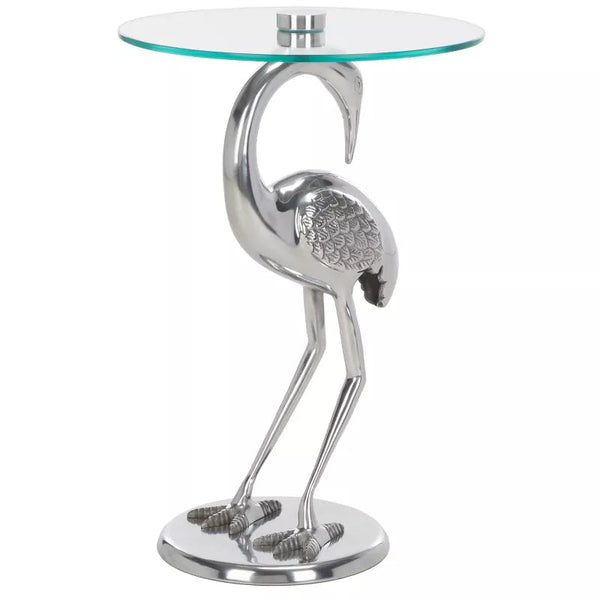 Birbiglia Bird Base Accent Table - ACC4610B - Silver/Glass Ennovanest Limited