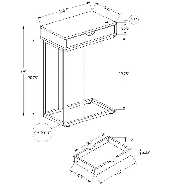 Black Grey bohemian side table Ennovanest Limited