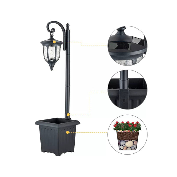 Black Solar Outdoor Post Light Ennovanest Limited