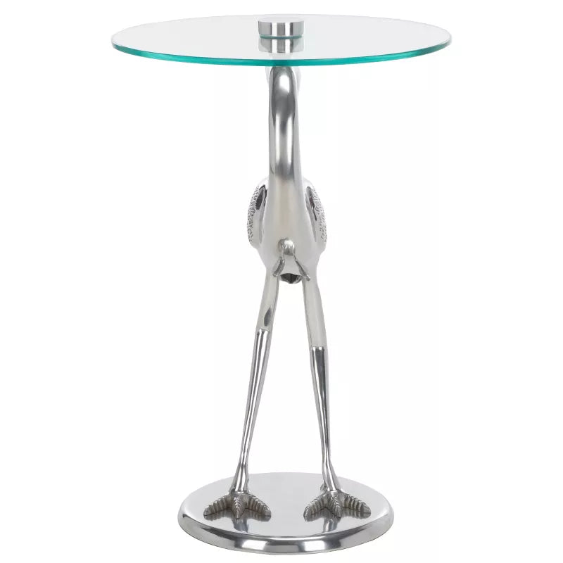 Birbiglia Bird Base Accent Table - ACC4610B - Silver/Glass Ennovanest Limited