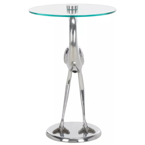 Birbiglia Bird Base Accent Table - ACC4610B - Silver/Glass Ennovanest Limited