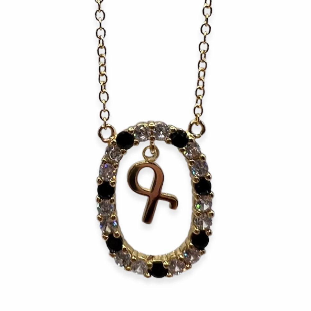 Armenian Alphabet Initial Necklace – Gold-Plated with Zircon