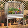 Galvanized Raised Garden Bed with Legs and Greenhouse Cover for Vegetable Flower-Silver