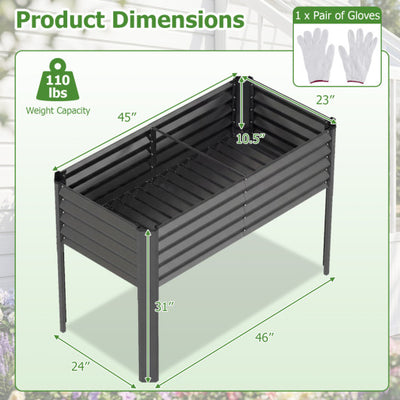 Galvanized Raised Garden Bed with Legs 46